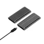 Aisens Caja Externa Disco SSD M.2 ASM2-RGB011GR - Compatible SATA y NVMe, LED RGB, USB 3.2 Gen 2 Tipo-C, Diseño Gaming Aluminio, Instalación Sin Tornillos